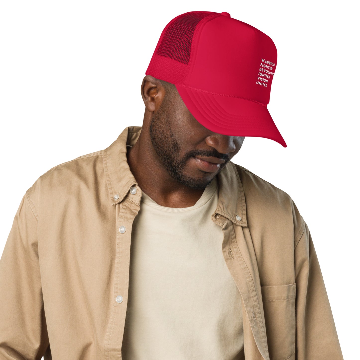 Warrior. Fighter. Revolution Igniter. Foam trucker hat